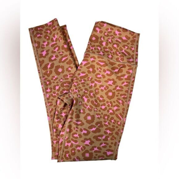 EUC Offline by Aerie Women’s Cream Pink Print Ankle Athletic Leggings - Medium - Picture 1 of 6